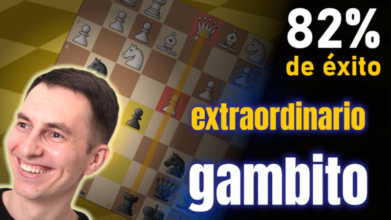 ¡Extraordinario gambito contra 1.e4 con 82% de éxito!