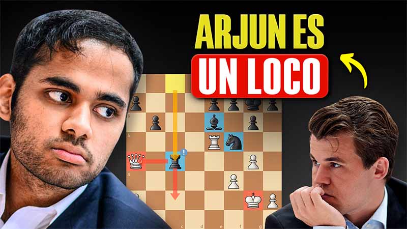 Carlsen destruyó a Arjun con un asombroso sacrificio de dama